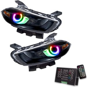 Dodge Dart Headlight Assembly - ORACLE Lighting - ColorSHIFT 2.0 Controller - Black - `13-`16